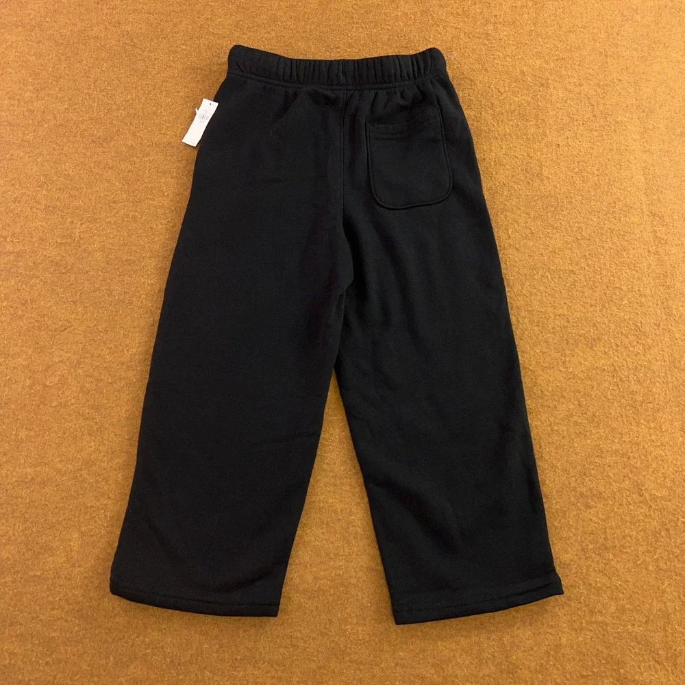 Old Navy Kids Small (6-7) Black Fleece Drawstring Straight Leg Sweatpants NWT